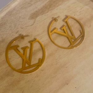 Louise Large Gold Tone Hoop Style Earrings